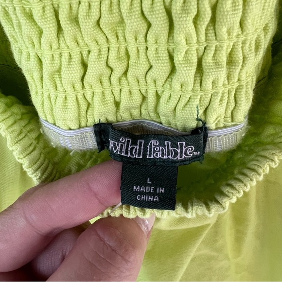 NWT Women's Wild Fable L Lime Green High-Rise Shorts Elastic Waist Side Pockets - Picture 3 of 4